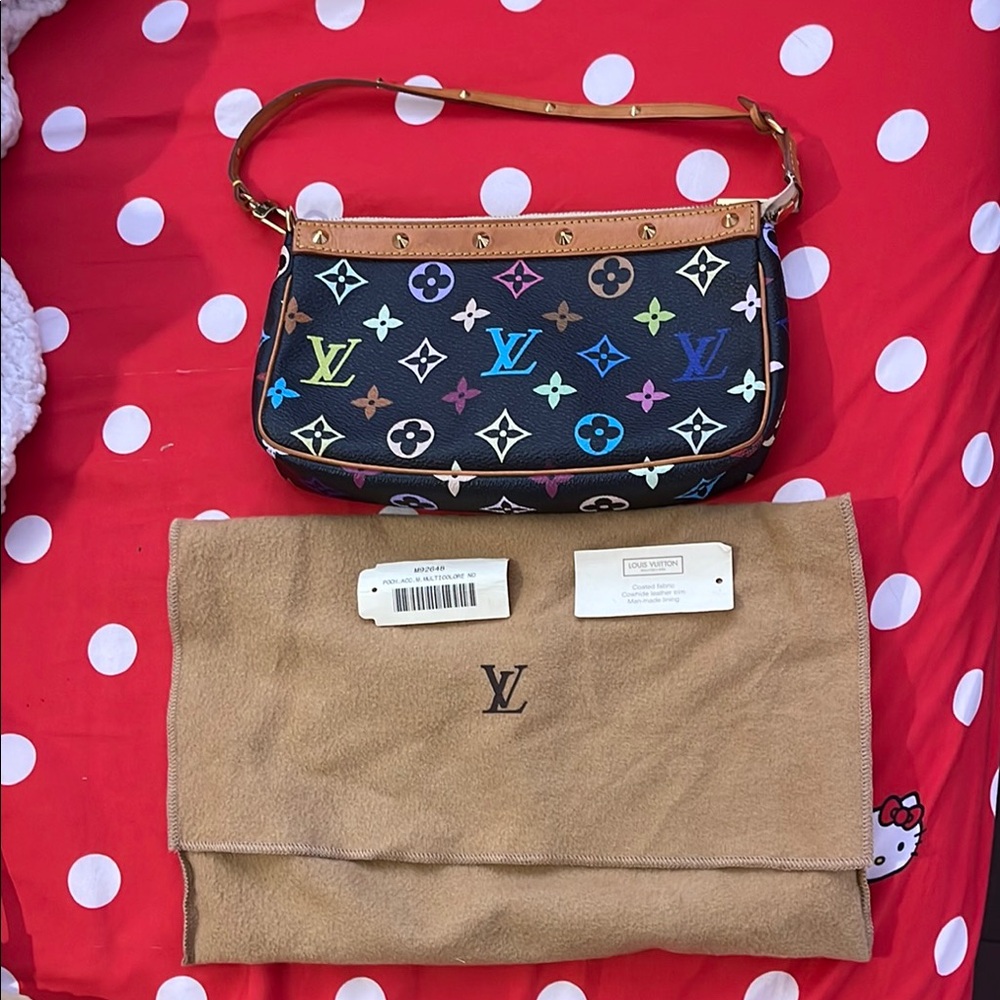 Louis Vuitton Black Murakami Multicolor Monogram Shoulder Bag